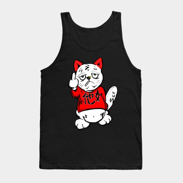 Lucky Waving Cat Tank Top by silentrob668